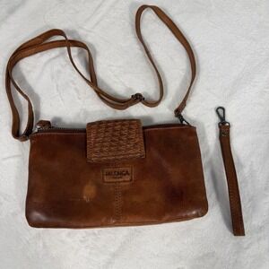 Vilenca Holland  British Tan‎ Whiskey Brown Leather  Wristlet Wallet Crossbody